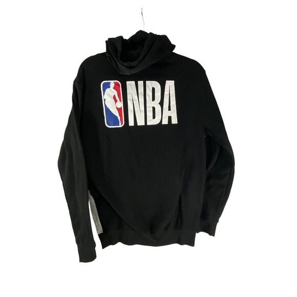 NBA Colorblock Black Gray Hoodie Sweatshirt M Logo Graphic Long Sleeves Sporty - Picture 2 of 10
